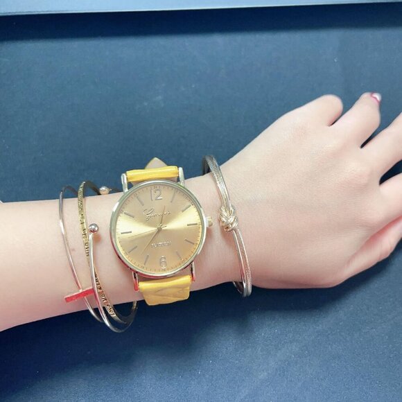 10 Pack Women Men Unisex Platinum Watches Roman Leather Band Analog Quartz Wrist - Picture 4 of 9